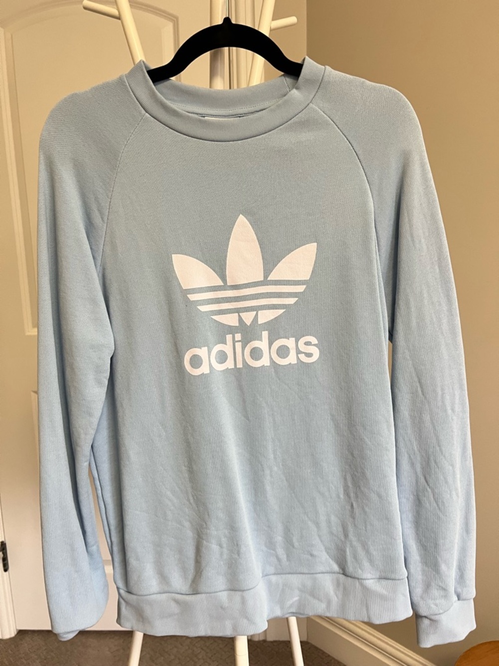 adidas Light Blue Trefoil Logo Crewneck Sweatshirt